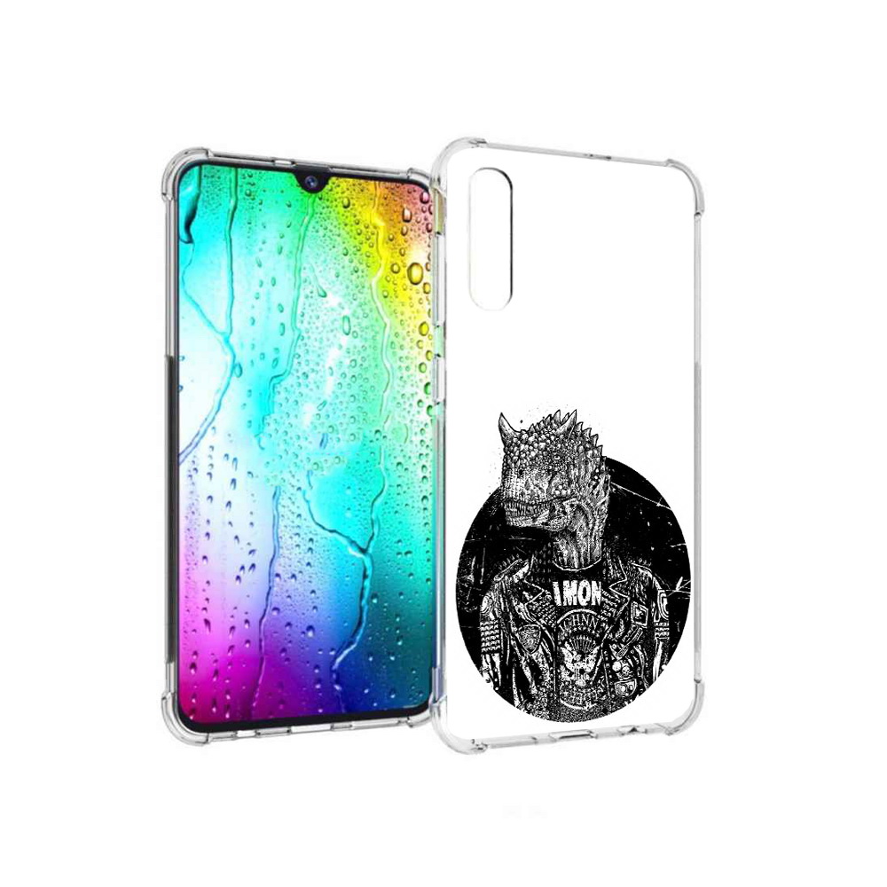 

Чехол MyPads Tocco для Samsung Galaxy A30s динозавр в куртке (PT226907.519.328), Прозрачный, Tocco