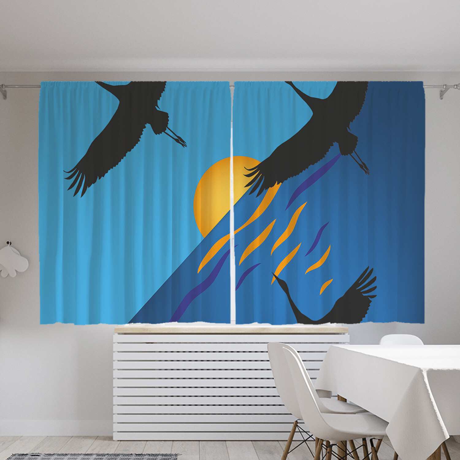 

Шторы с фотопечатью JoyArty "Три журавля" из сатена, 290х180 см, Три журавля