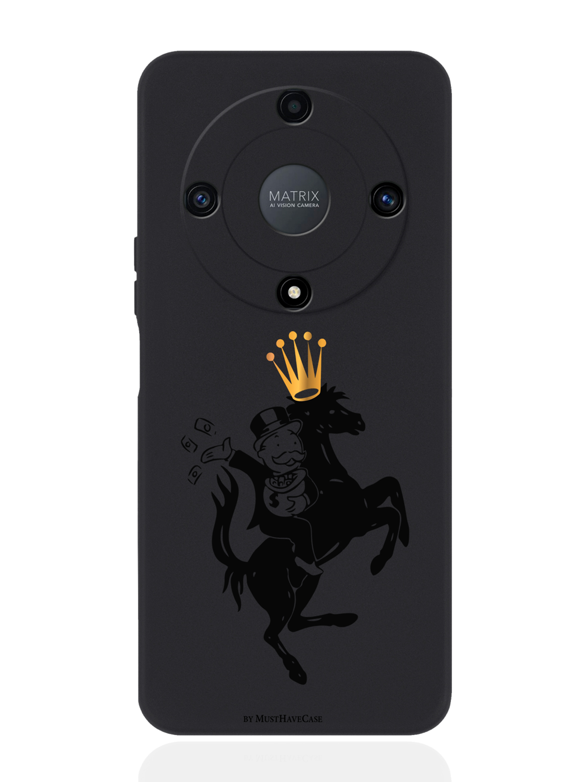 

Чехол MustHaveCase для Honor X9a Monopoly на коне черный, Черный;золотистый