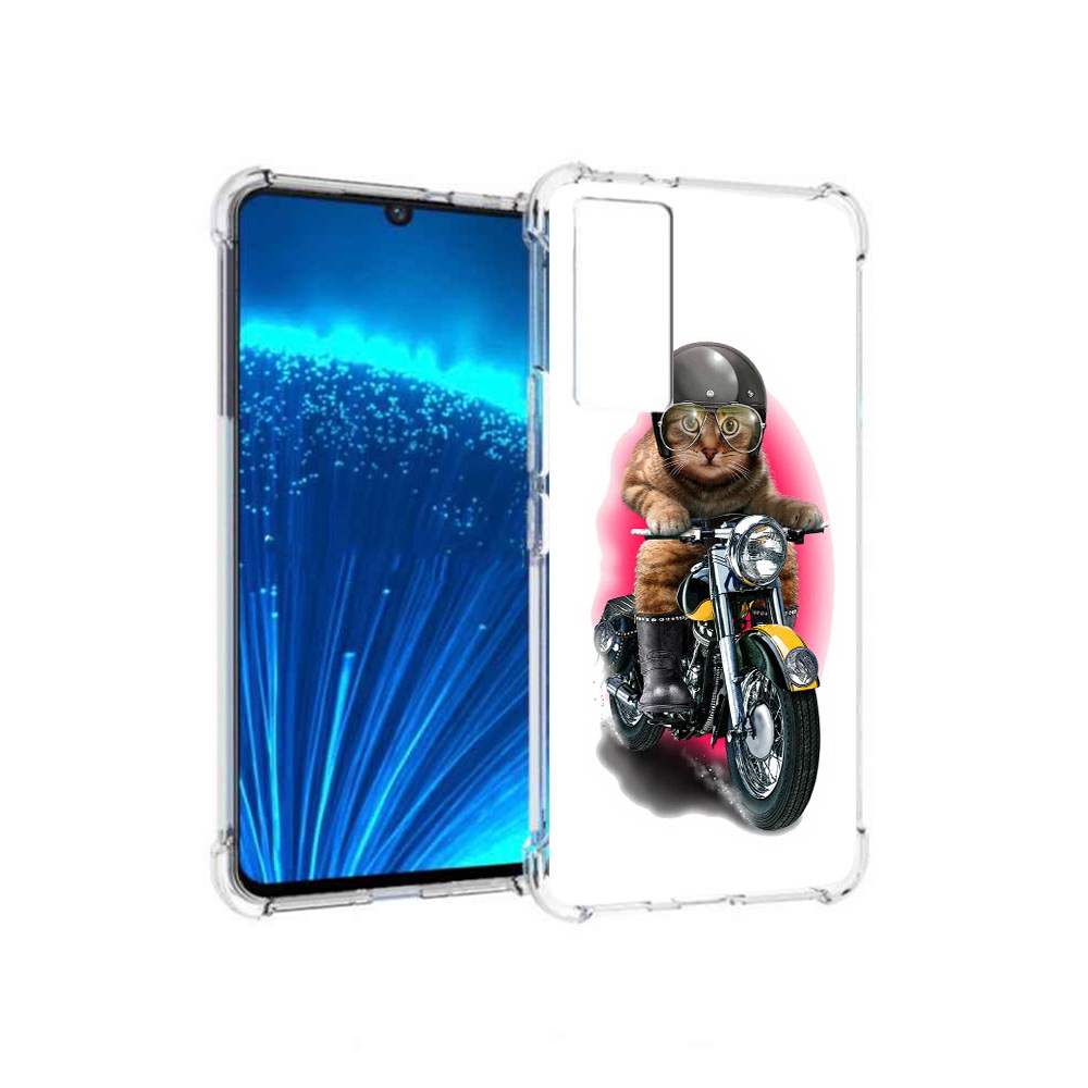 

Чехол MyPads Tocco для Vivo V21E мото-кот (PT226954.394.485), Прозрачный, Tocco