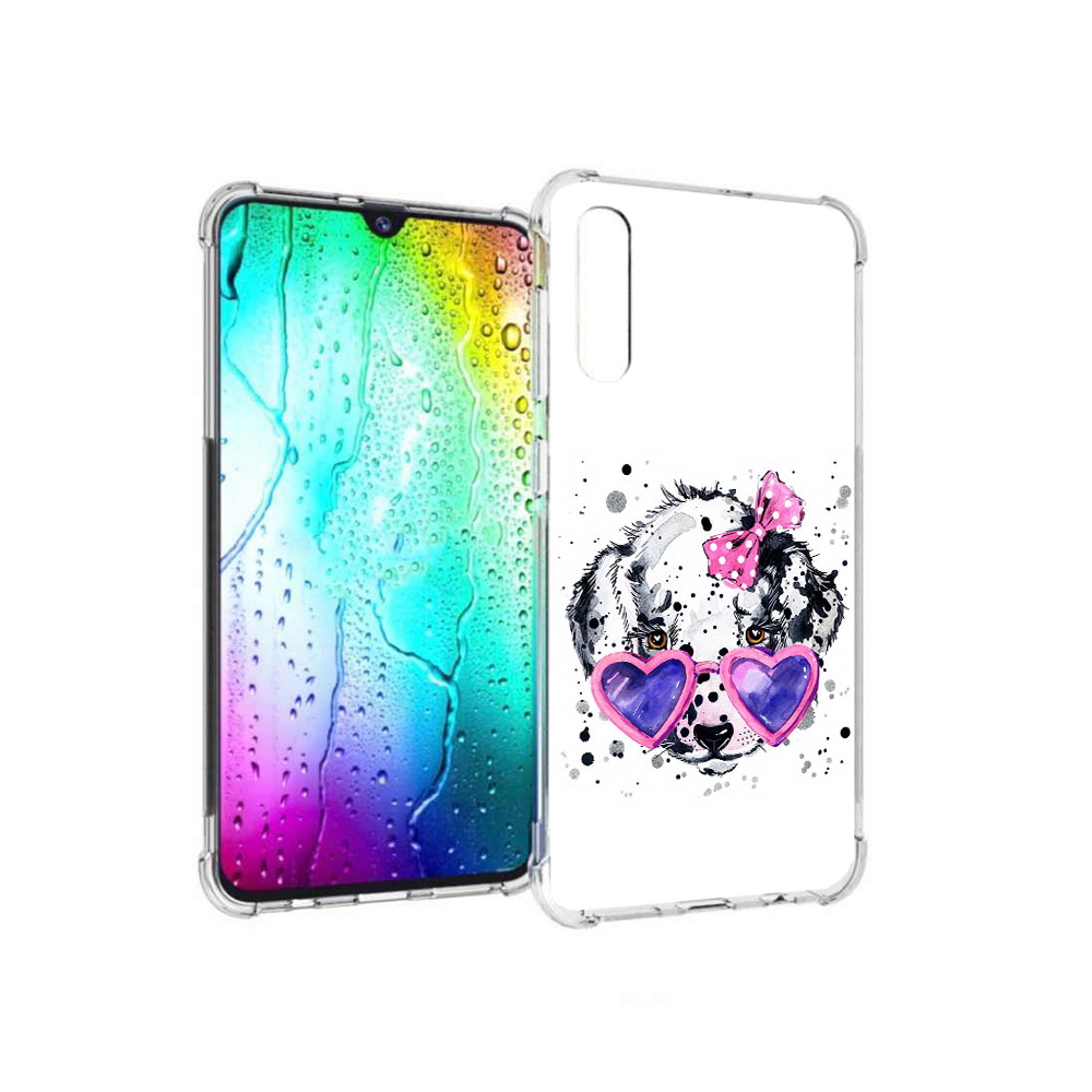 

Чехол MyPads Tocco для Samsung Galaxy A30s долматинец в очках (PT226907.519.337), Прозрачный, Tocco