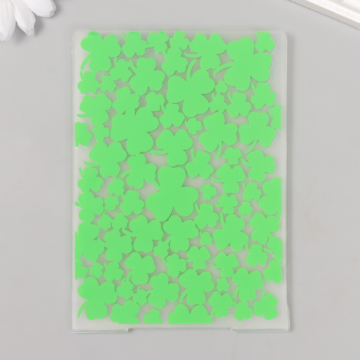 

Трафарет для эмбосирования пластик "Клевер" 14,8х10,5 см, Зеленый