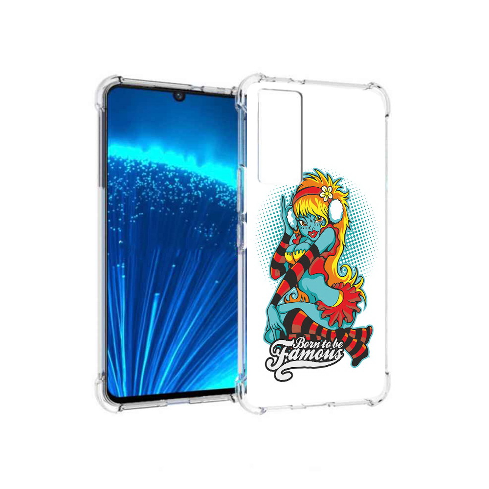 

Чехол MyPads Tocco для Vivo V21E нарисованная девушка в наушниках (PT226954.394.498), Прозрачный, Tocco
