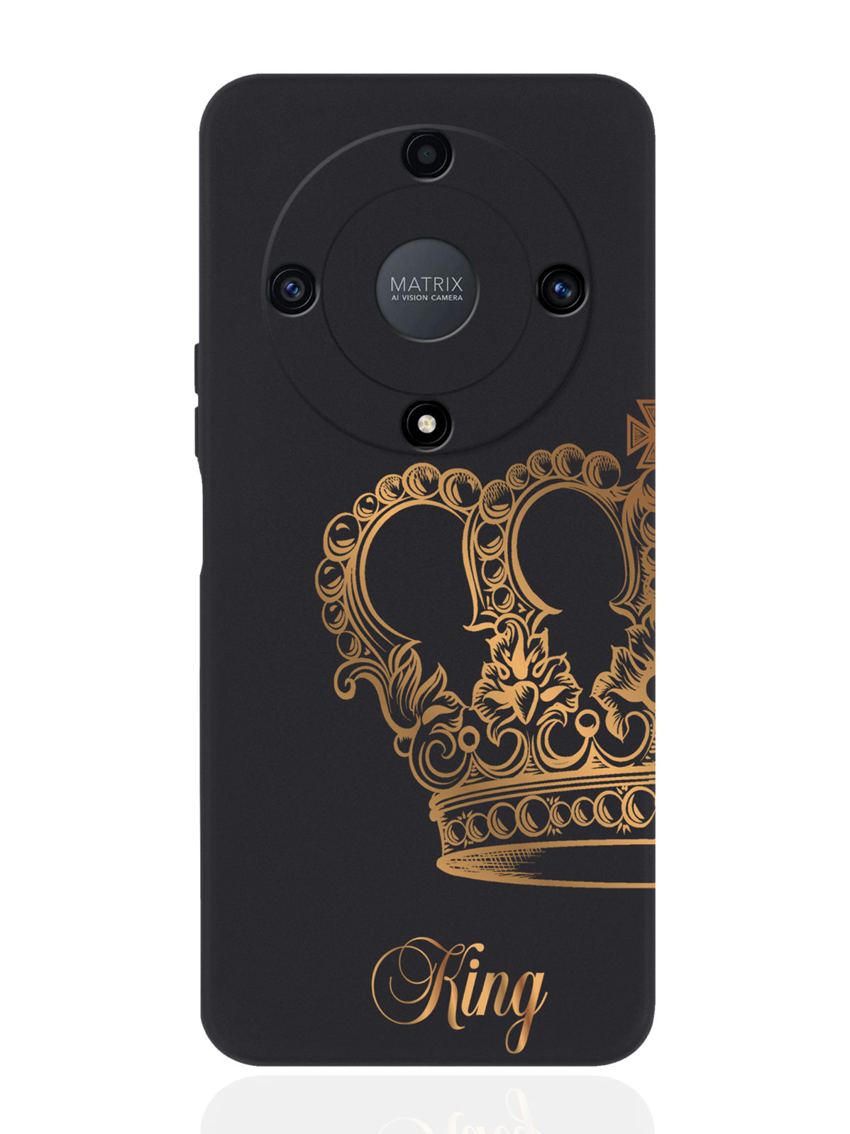 

Чехол MustHaveCase для Honor X9a Парный чехол корона King черный, Черный;золотистый