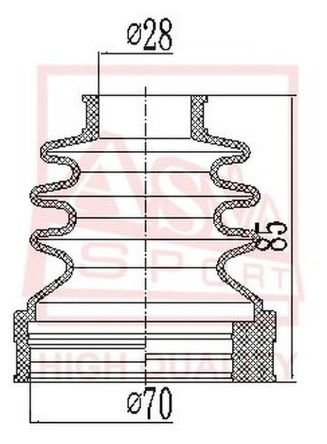 фото Пыльник шрус (комплект без смазки) asva арт. asbt-inff1