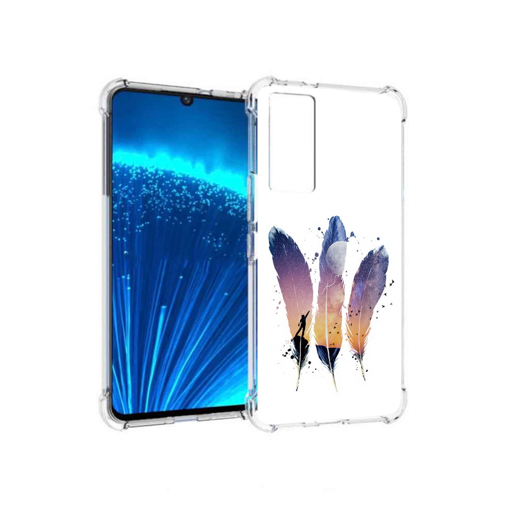 Чехол MyPads Tocco для Vivo V21E небесные перья (PT226954.394.519)