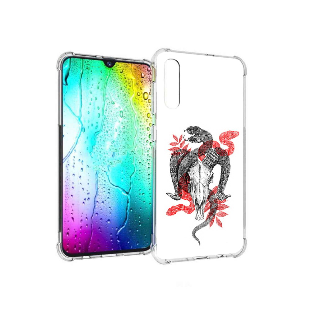 

Чехол MyPads Tocco для Samsung Galaxy A30s змея в черепе рисунок (PT226907.519.365), Прозрачный, Tocco