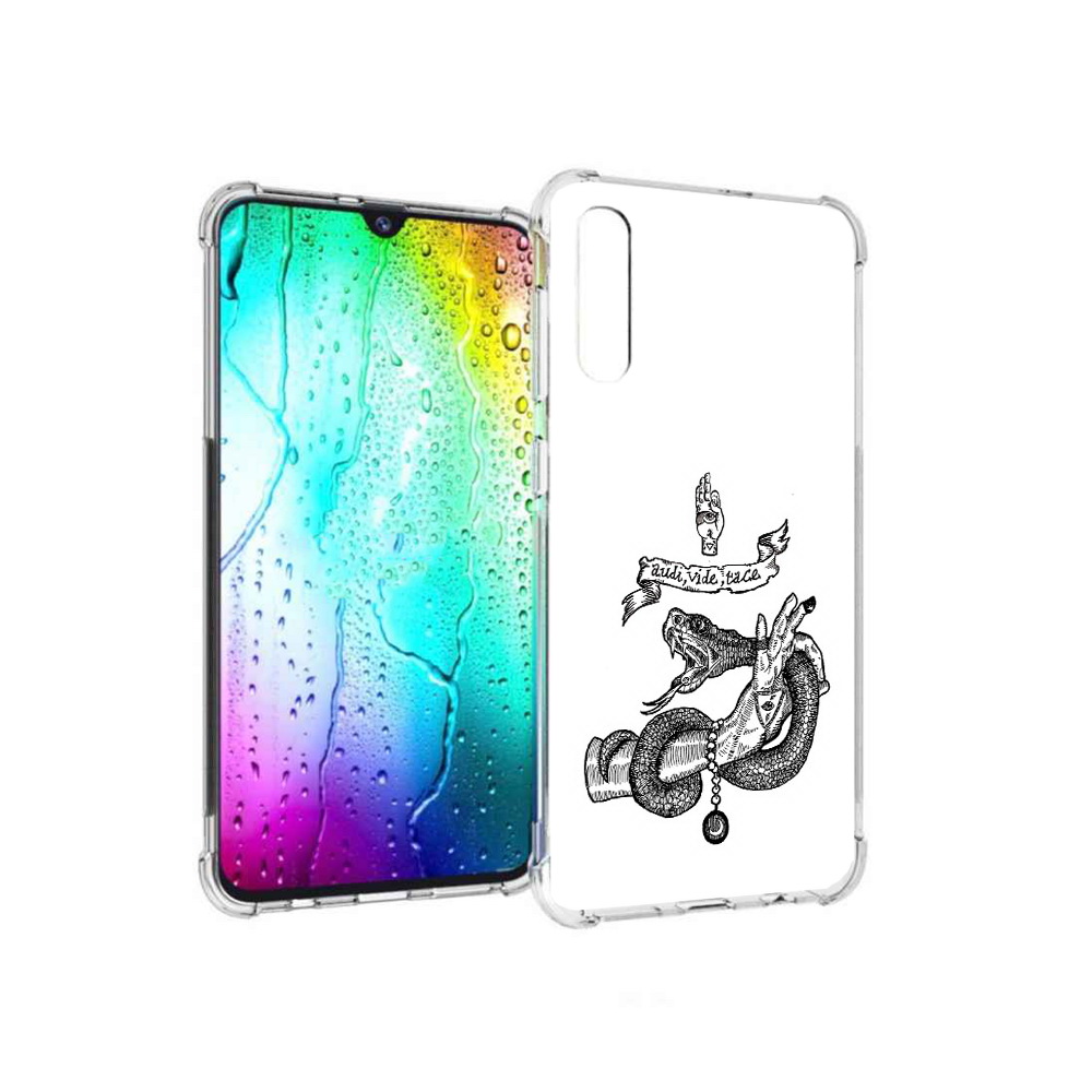 

Чехол MyPads Tocco для Samsung Galaxy A30s змея на руке рисунок (PT226907.519.366), Прозрачный, Tocco