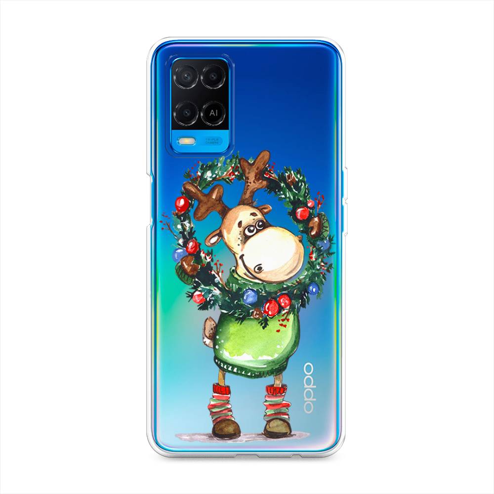 

Чехол для Oppo A54 "Олень с новогодним венком", 256150-4