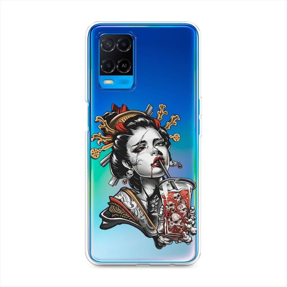 

Чехол для Oppo A54 "Опасная гейша", Красный;черный;серый, 256150-4