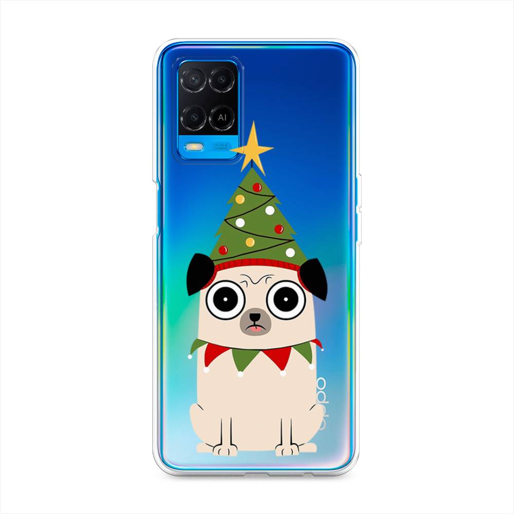 

Чехол для Oppo A54 "Собачка с ёлочкой", Бежевый;красный;зеленый, 256150-1