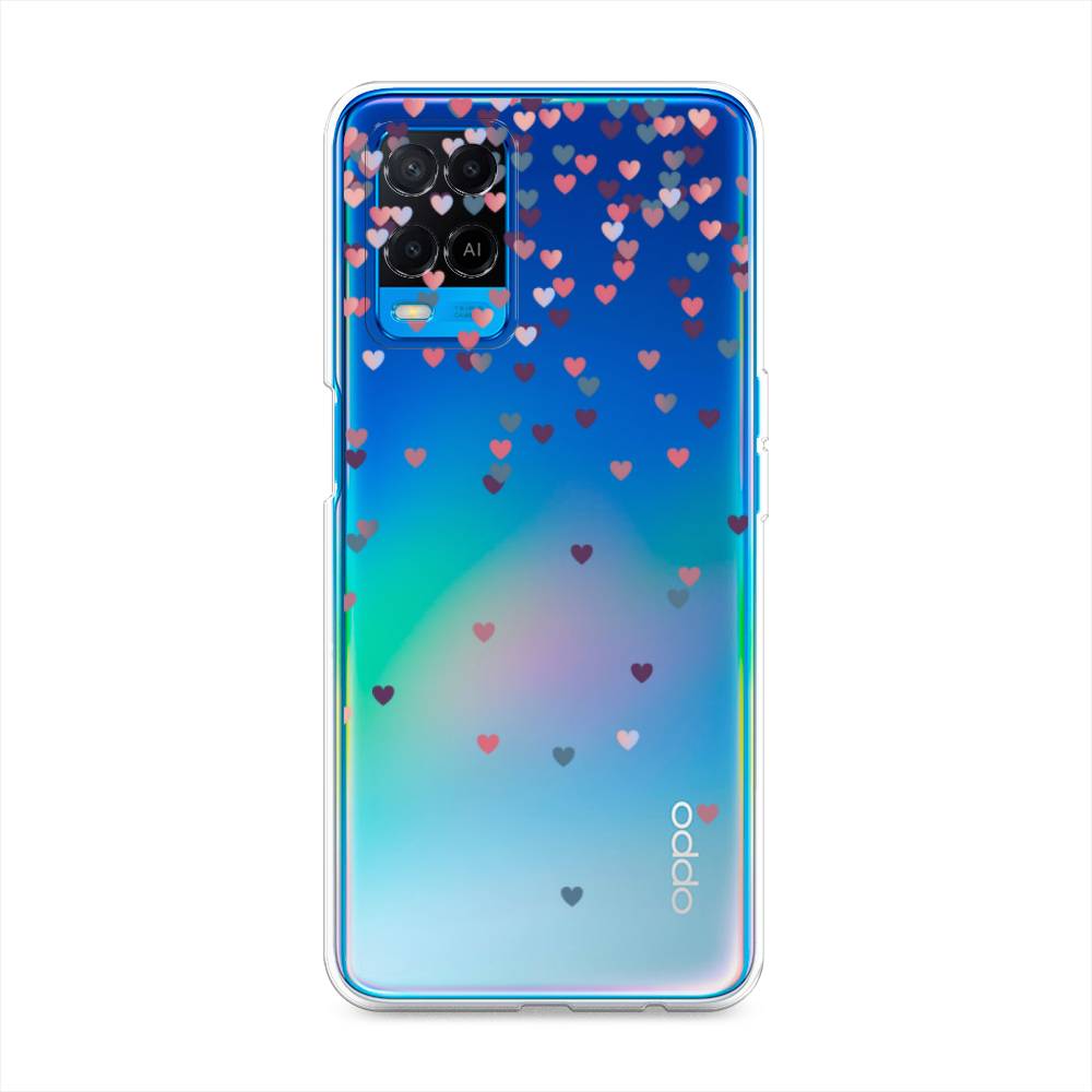 

Чехол на Oppo A54 "Посыпка сердечки", Розовый;фиолетовый, 256150-3