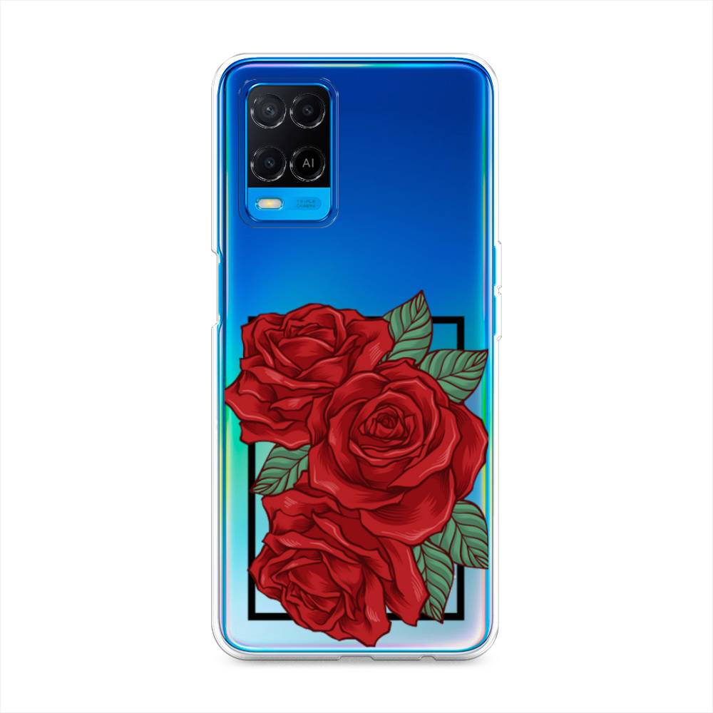 

Чехол для Oppo A54 "Три алые розы", Красный, 256150-2