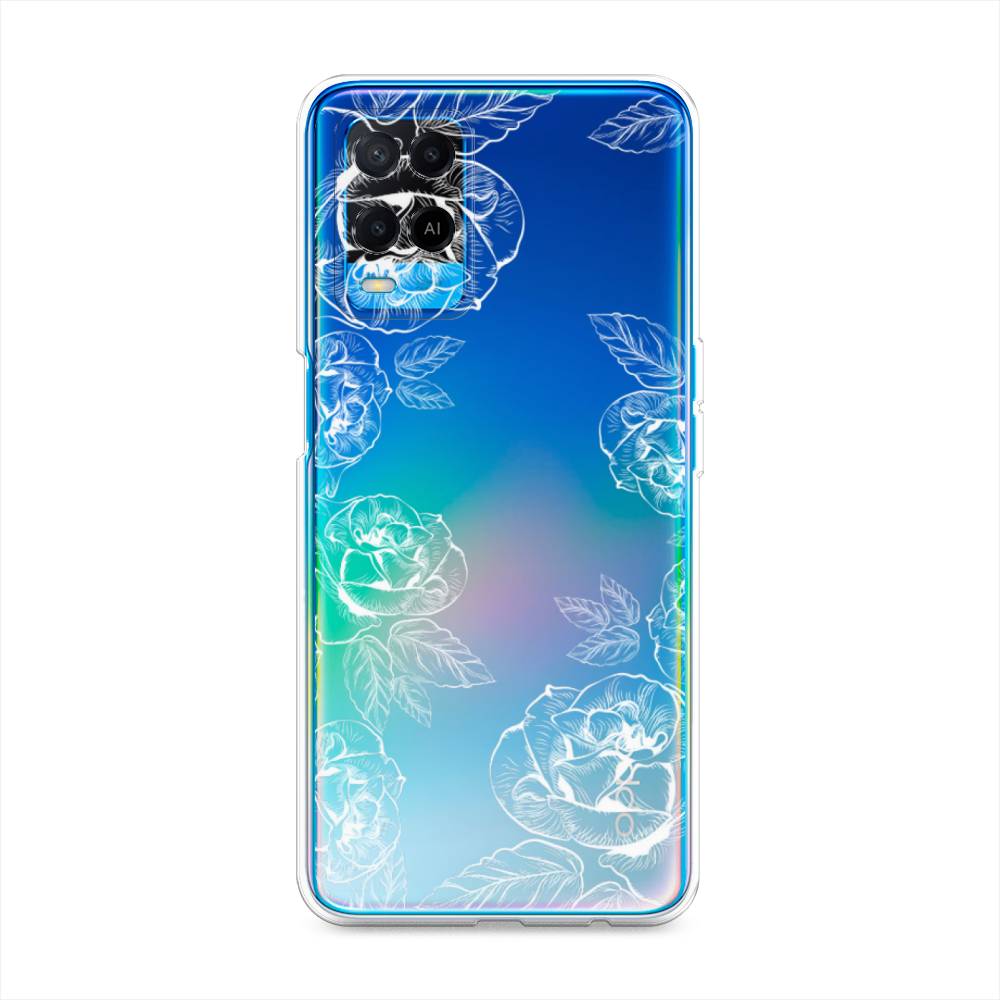 

Чехол на Oppo A54 "Розы графика", Черный;серый, 256150-2