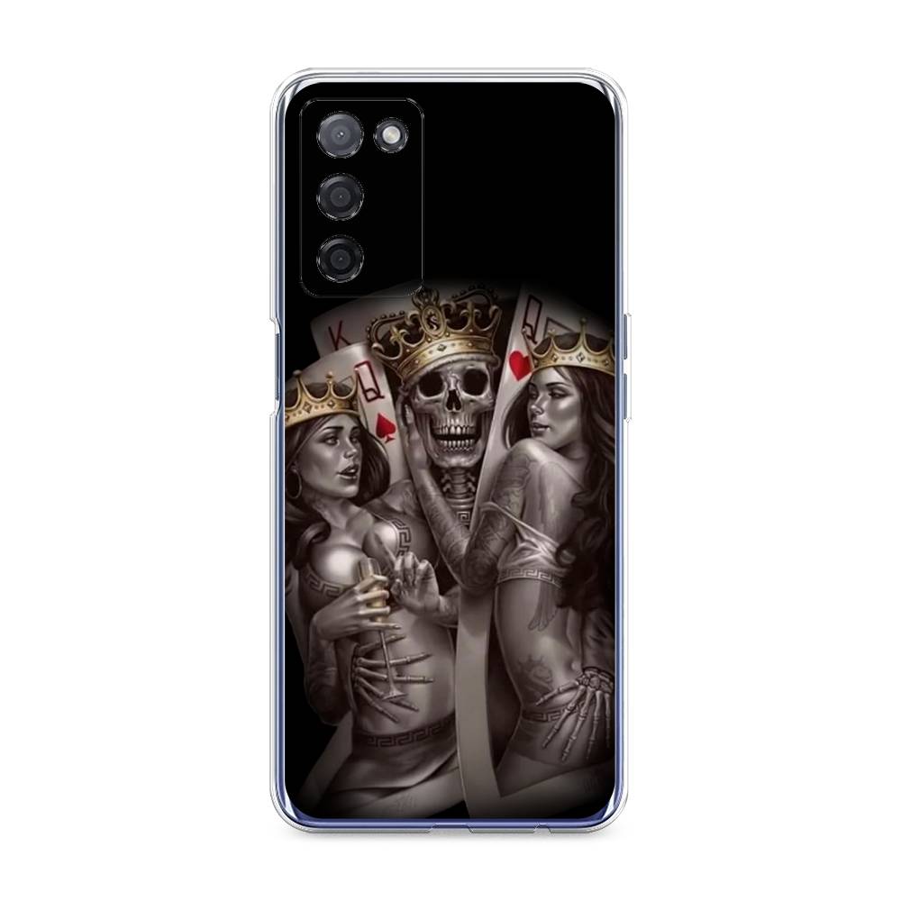 

Чехол на Oppo A55 5G "Карты король и королевы", Серый;желтый, 256250-6