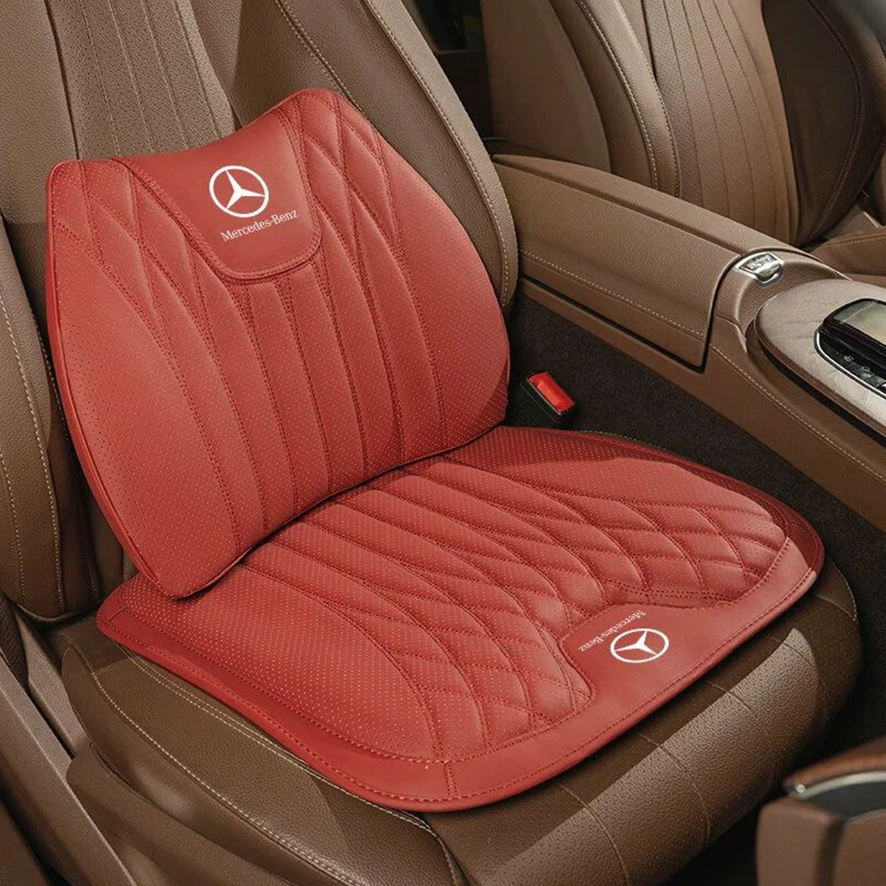 

Комплект ортопедических подушек на сиденье + поясница для Mercedes-Benz, красный, Подушка автомобильного сиденья
