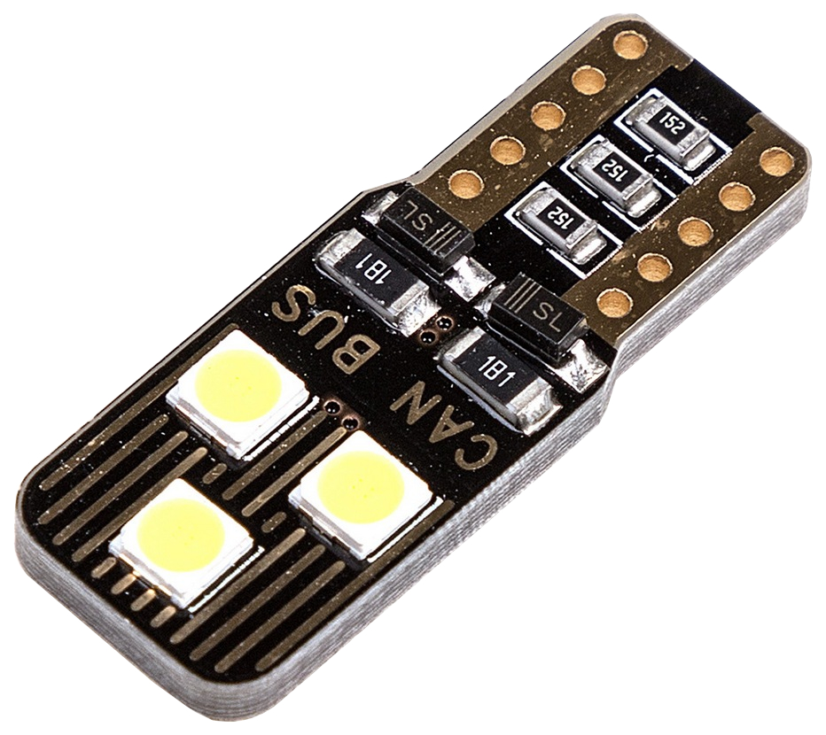 

Лампа светодиодная T10 (W5W) 12V 6 SMD диодов 1-конт с обманкой Белая SKYWAY Салон, габ