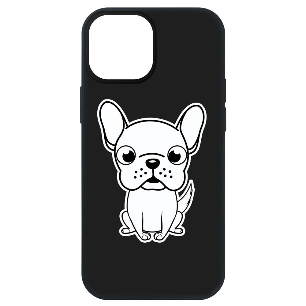 

Чехол-накладка Krutoff Soft Case Черно-белый щенок для iPhone 13 mini черный