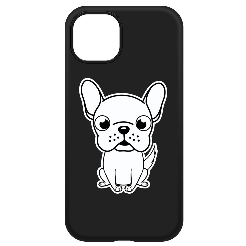 фото Чехол-накладка krutoff soft case черно-белый щенок для iphone 13 черный