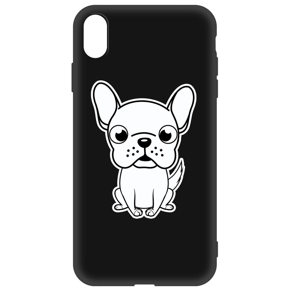 Чехол-накладка Krutoff Soft Case Черно-белый щенок для iPhone Xs Max черный
