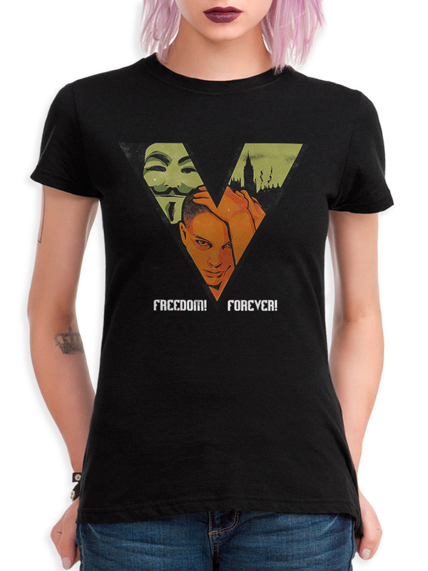 

Футболка женская Dream Shirts V Значит Вендетта - Свобода Навсегда черная XS, V Значит Вендетта - Свобода Навсегда