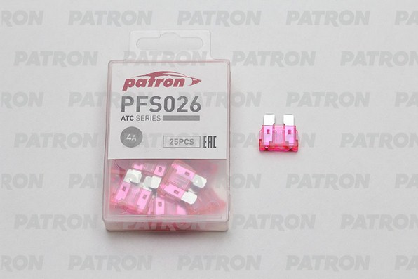 Предохранитель пласт.коробка 25шт ATC Fuse 4A розовый PATRON PFS026