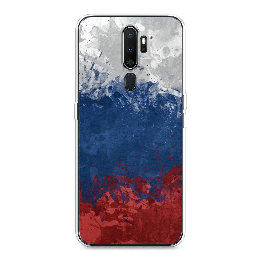 фото Силиконовый чехол "флаг россии неровный" на oppo a9 (2020) awog