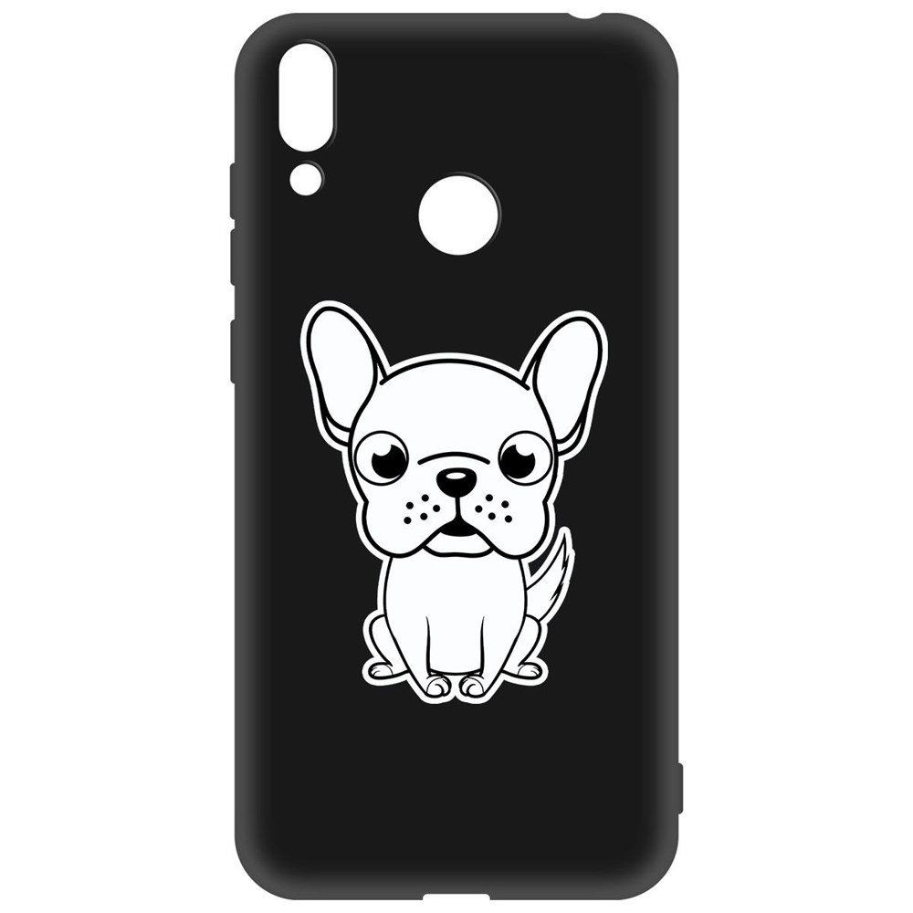 

Чехол-накладка Krutoff Soft Case Черно-белый щенок для Huawei Y7 (2019) черный