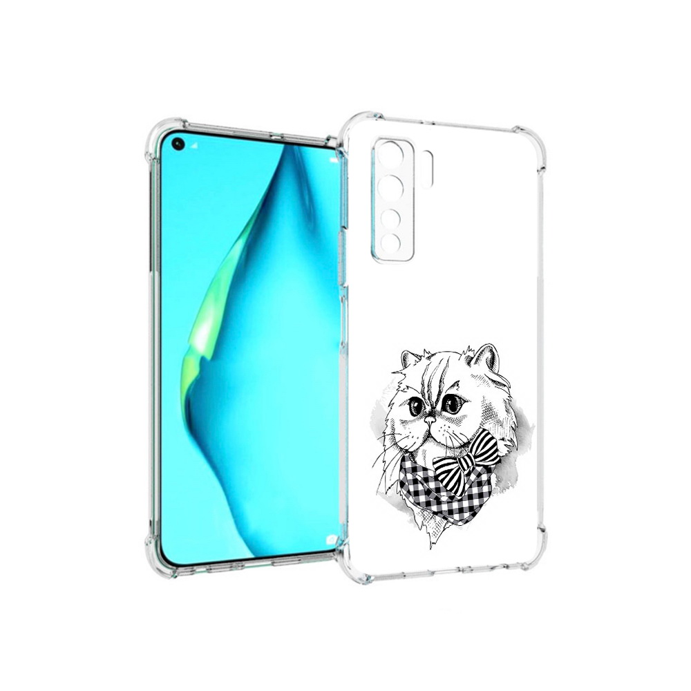 

Чехол MyPads Tocco для Huawei Nova 7 SE нарисованная красивая кошечка, Прозрачный, Tocco