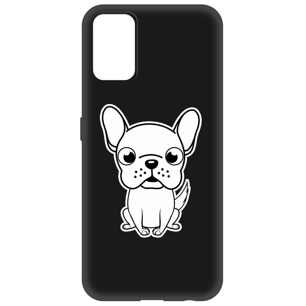 

Чехол-накладка Krutoff Soft Case Черно-белый щенок для Realme 7 Pro черный