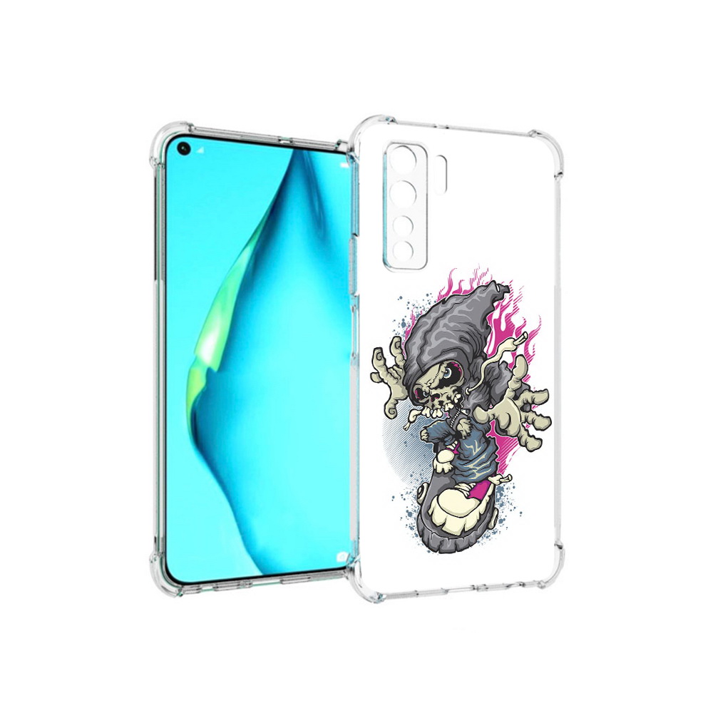фото Чехол mypads tocco для huawei nova 7 se нарисованный скелет на скейт борде