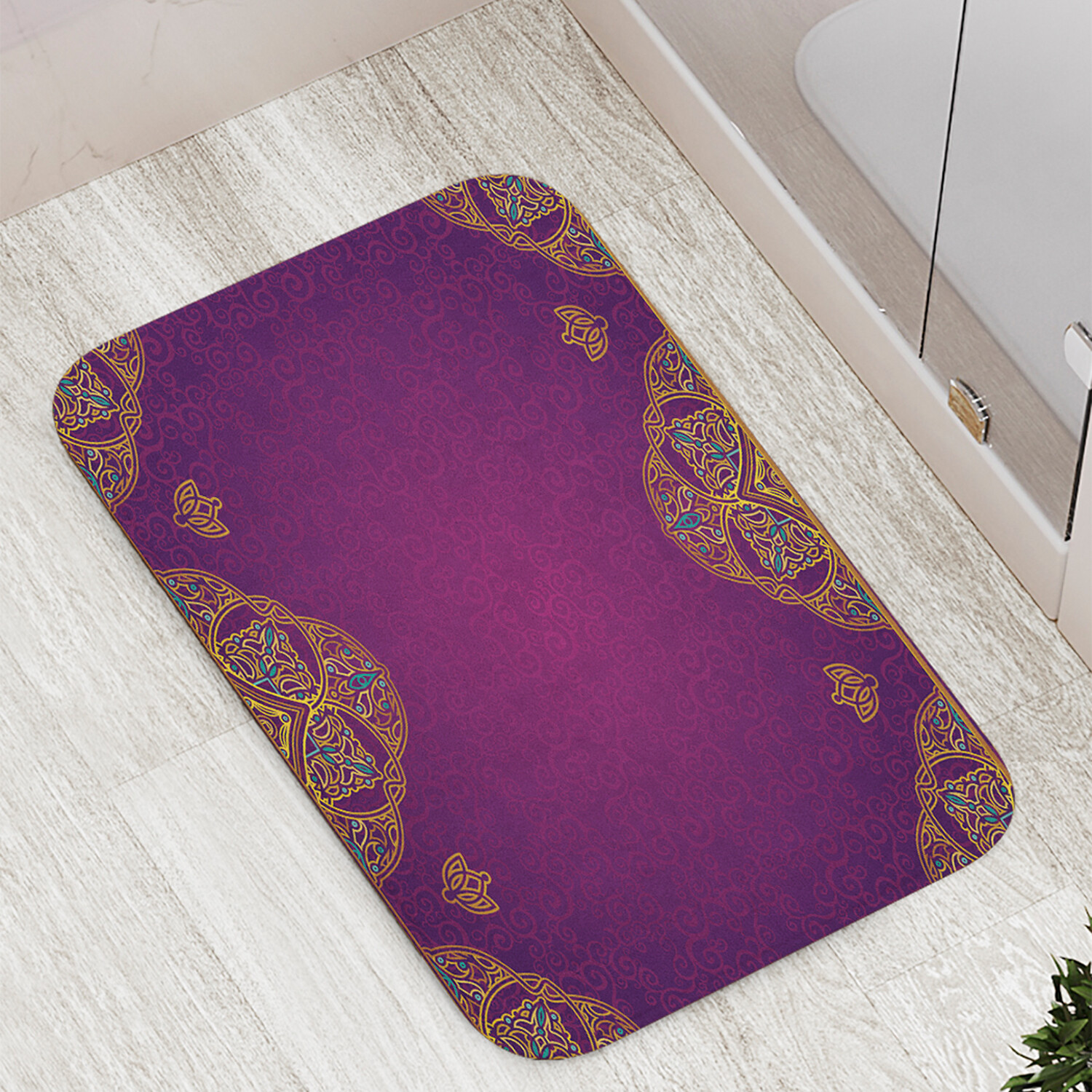 

Коврик противоскользящий JoyArty "Восточное обрамление" для ванной сауны,бассейна,77х52см, Восточное обрамление