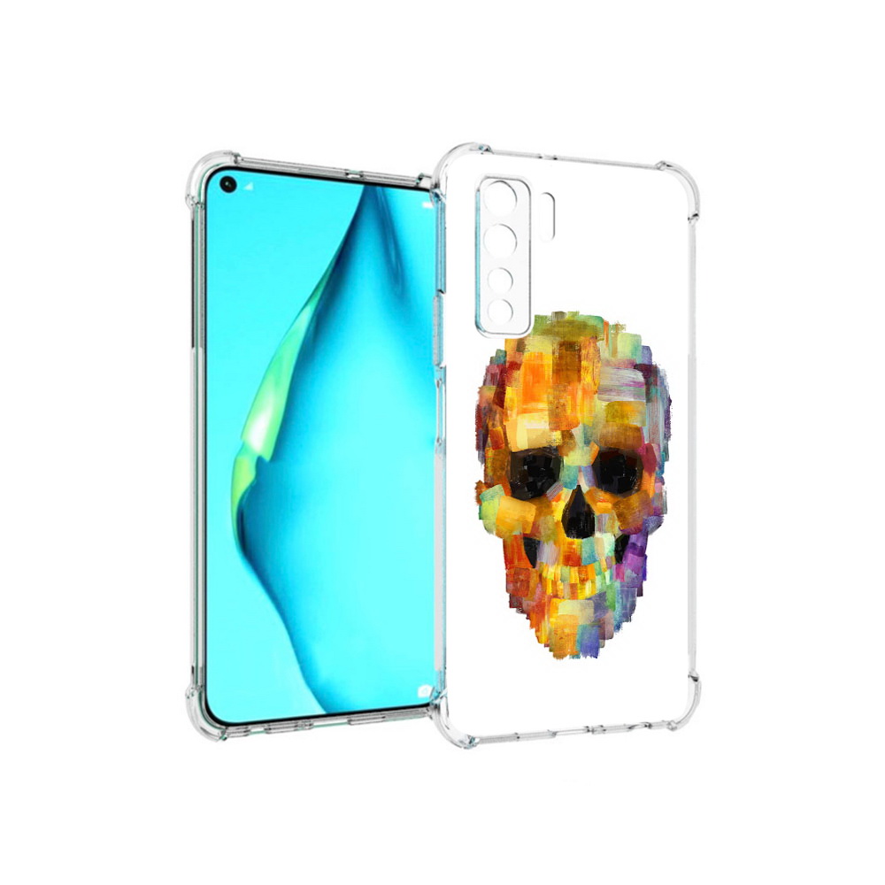 

Чехол MyPads Tocco для Huawei Nova 7 SE нарисованный череп, Прозрачный, Tocco