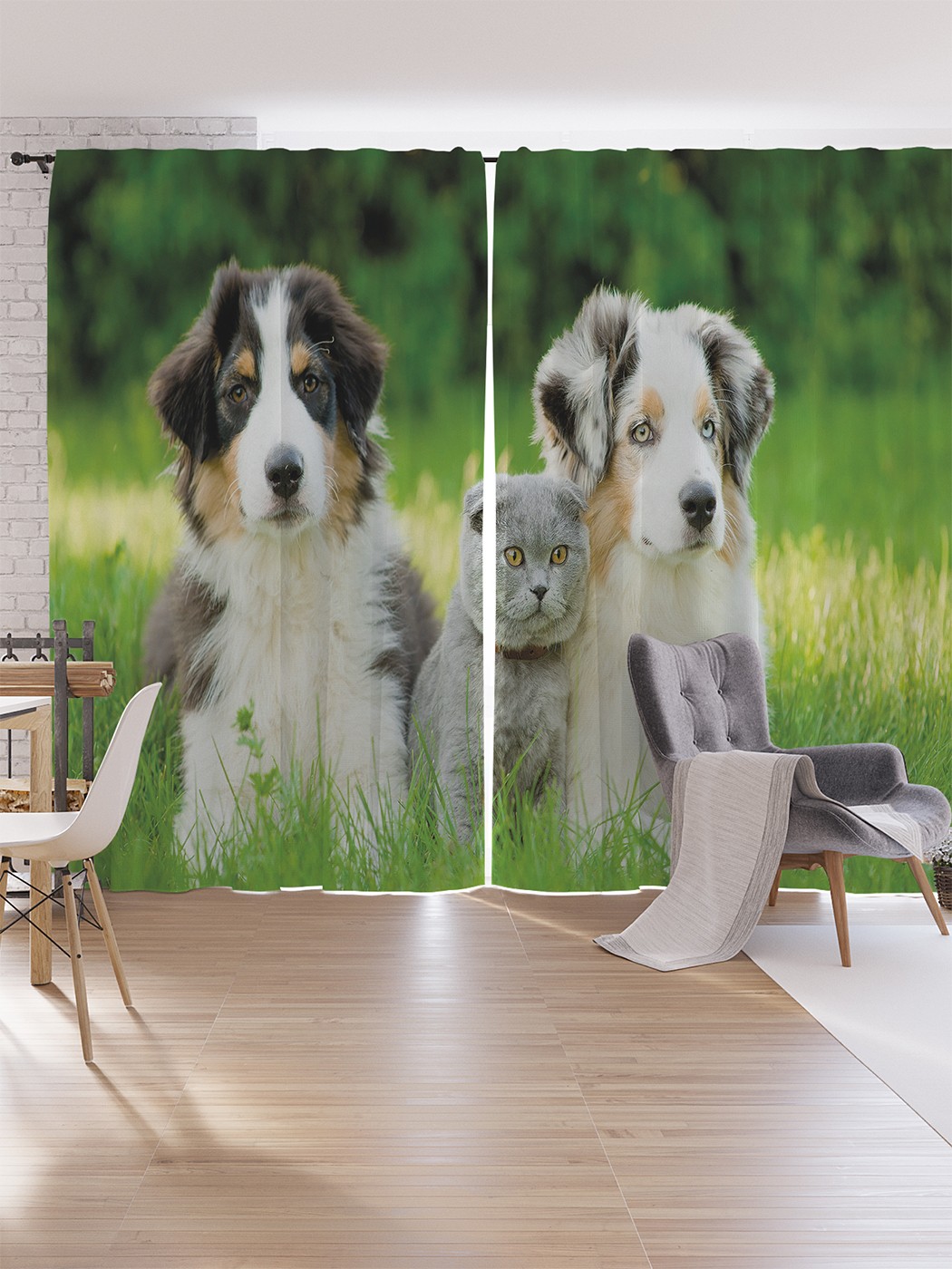 

Шторы под лён JoyArty "Одна семья", серия Oxford DeLux, 340х265 см, Одна семья