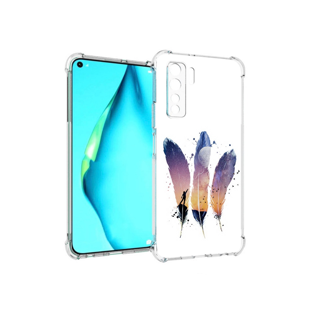 

Чехол MyPads Tocco для Huawei Nova 7 SE небесные перья, Прозрачный, Tocco