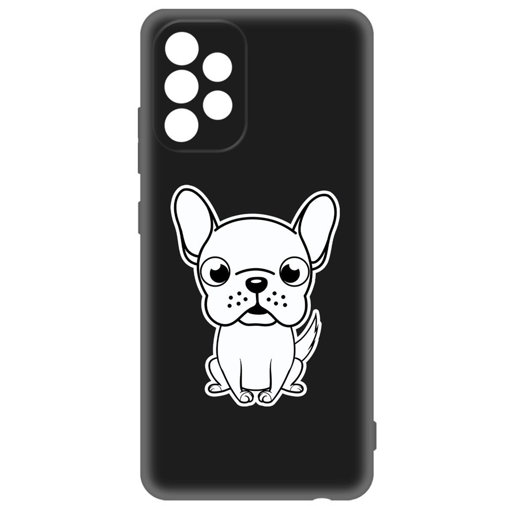 Чехол-накладка Krutoff Soft Case Черно-белый щенок для Samsung Galaxy A32 (A325) черный