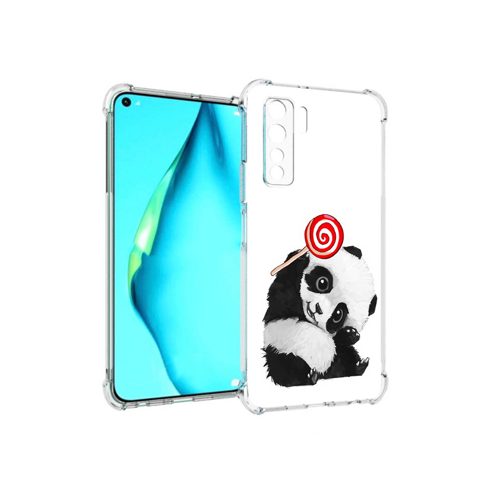 

Чехол MyPads Tocco для Huawei Nova 7 SE панда с леденцом, Прозрачный, Tocco