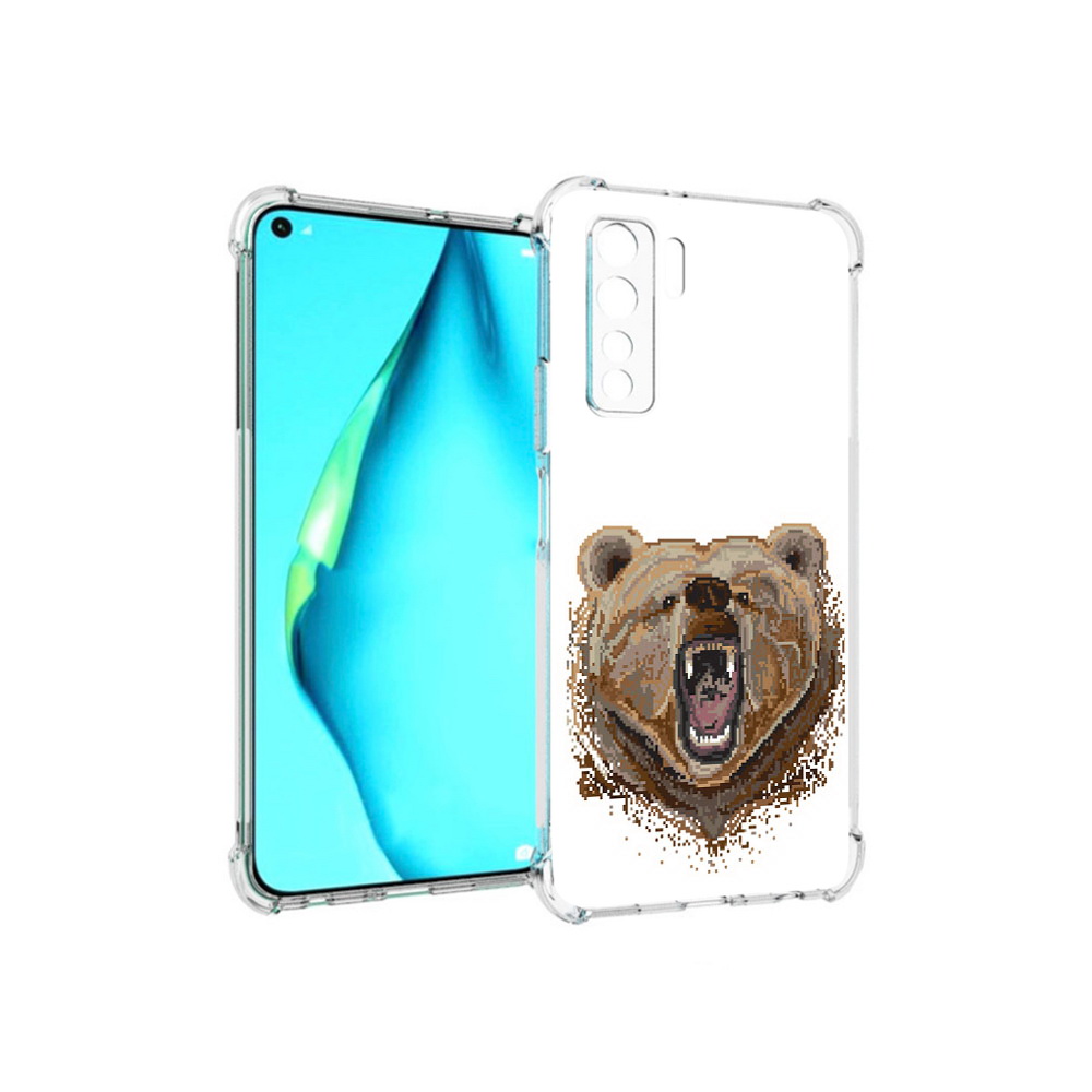 

Чехол MyPads Tocco для Huawei Nova 7 SE пиксельный медведь, Прозрачный, Tocco