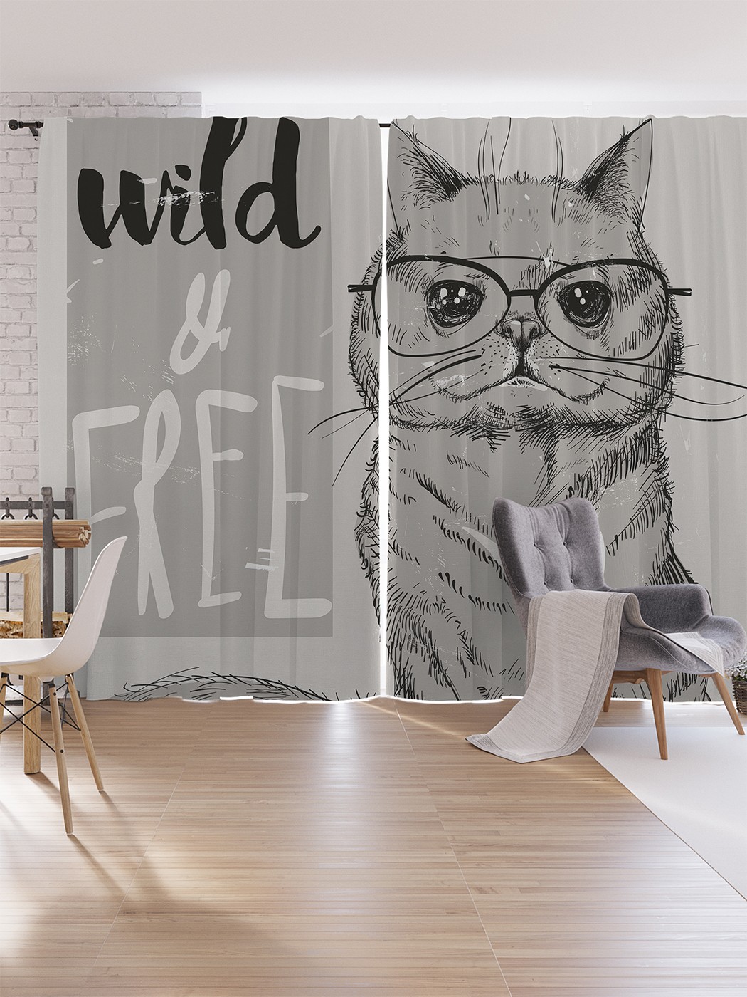 

Шторы под лён JoyArty "Дикий и свободный", серия Oxford DeLux, 340х265 см, Дикий и свободный