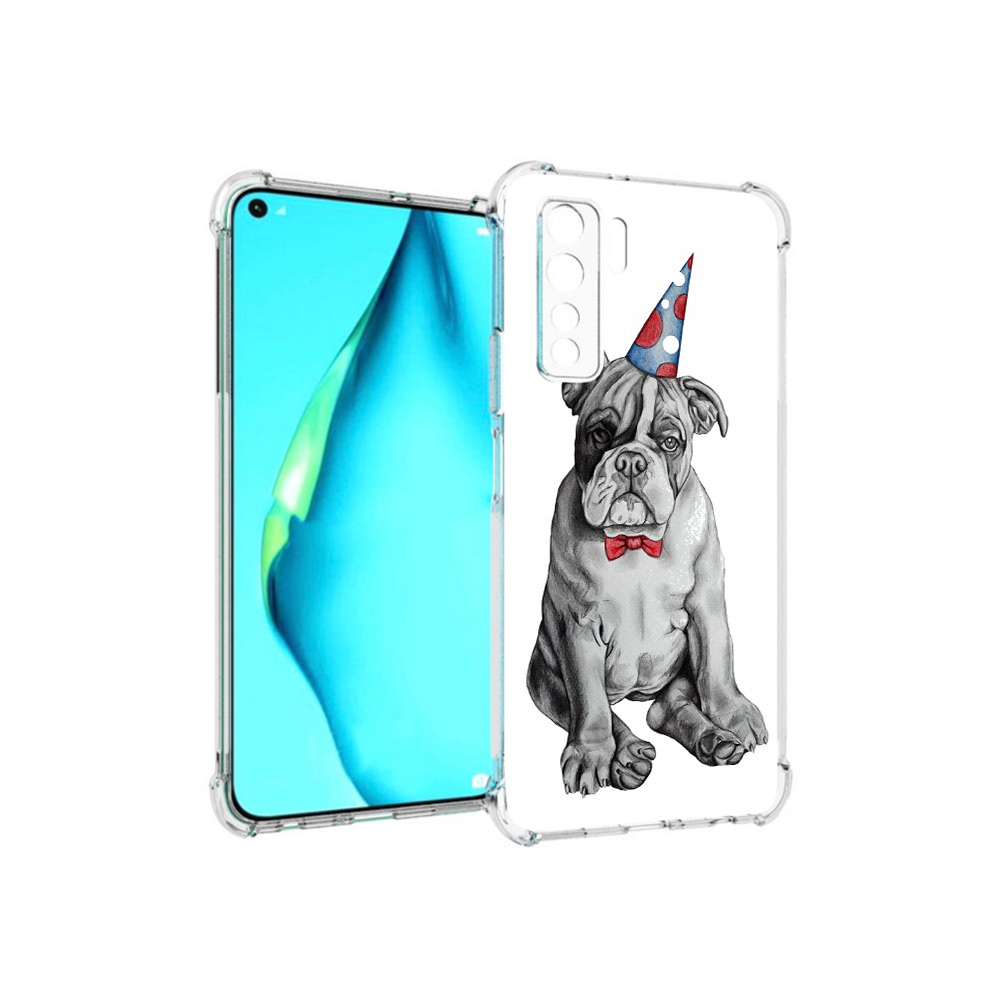 

Чехол MyPads Tocco для Huawei Nova 7 SE праздничный щенок, Прозрачный, Tocco