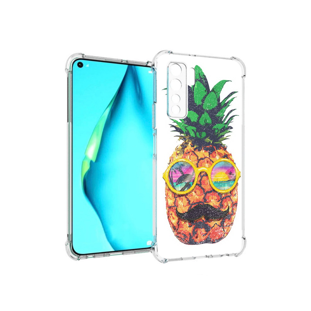 

Чехол MyPads Tocco для Huawei Nova 7 SE прикольный ананас с лицом, Прозрачный, Tocco