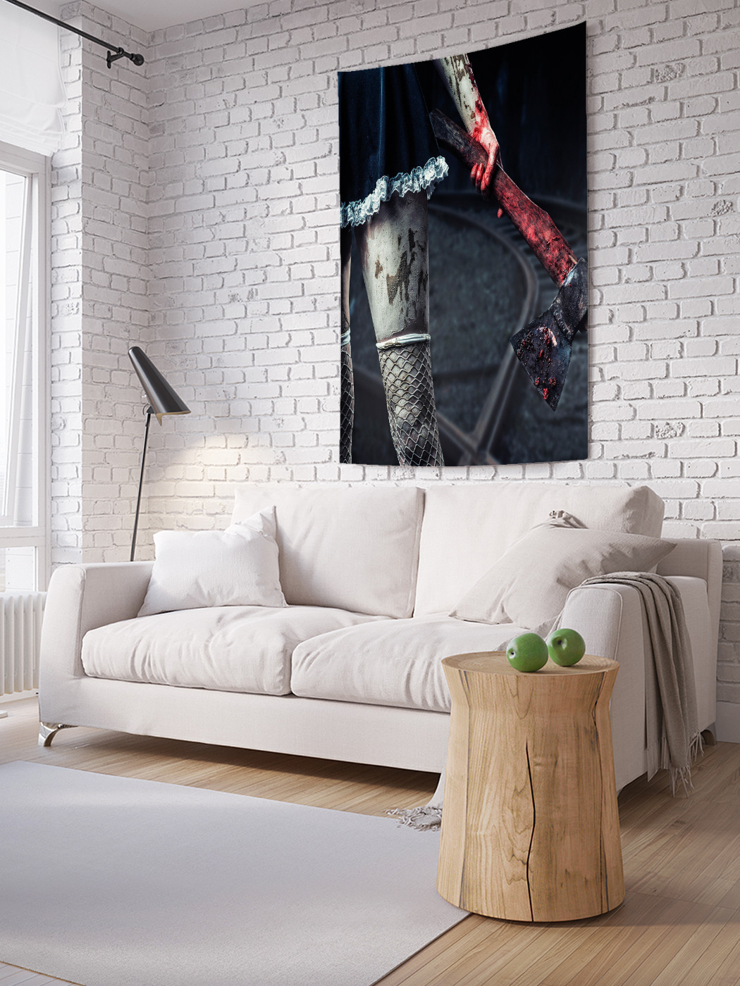 

Вертикальное фотопанно на стену JoyArty Жуткая девочка с топором 150x200 см, Жуткая девочка с топором