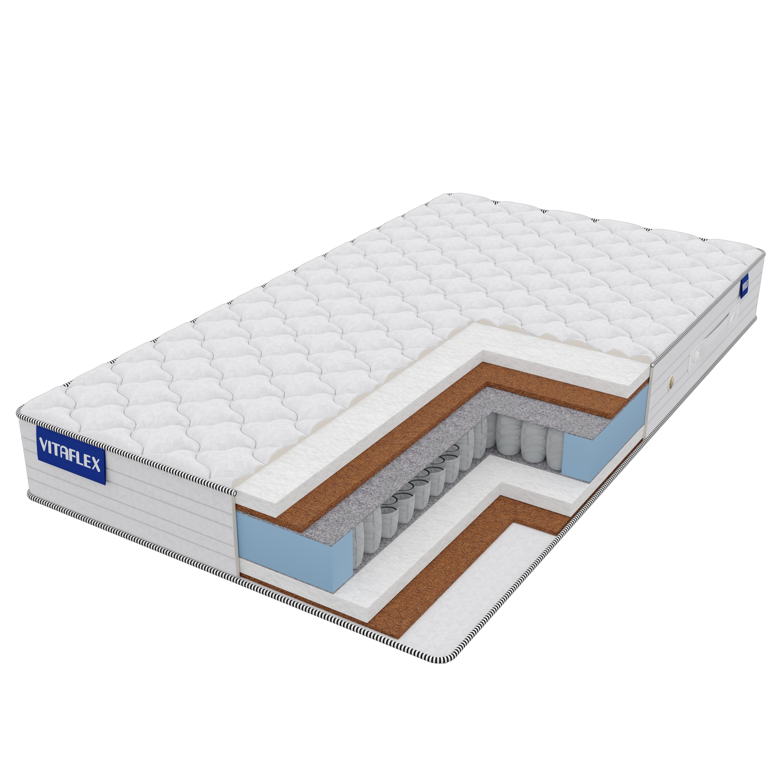 

Матрас Vitaflex Double Hollo-Hard S500 150х200 серии Classic, Бежевый;белый;серый;серебристый, Double Hollo-Hard S500