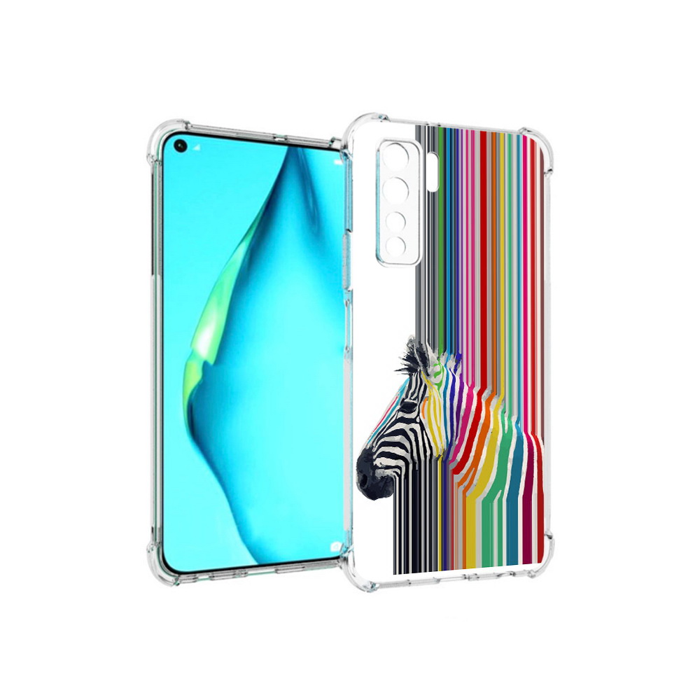 

Чехол MyPads Tocco для Huawei Nova 7 SE радужная зебра, Прозрачный, Tocco