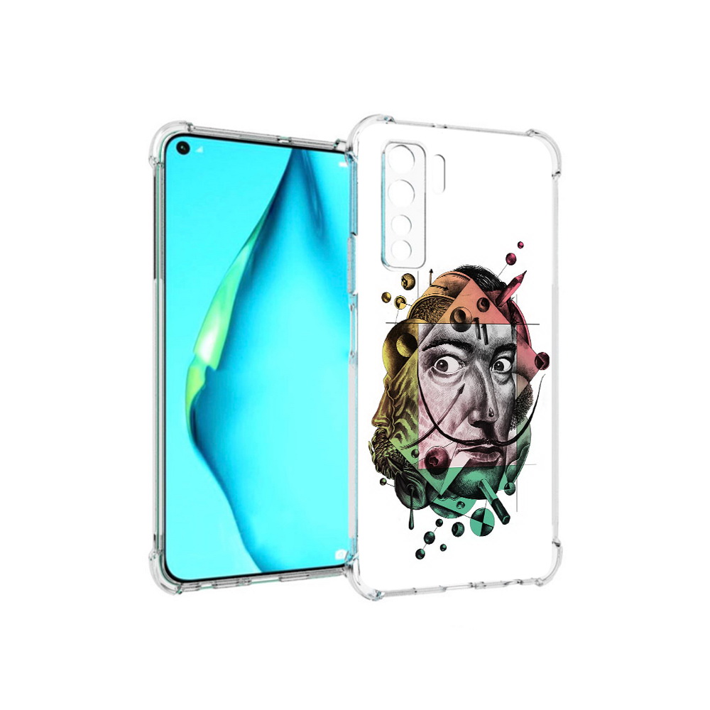 

Чехол MyPads Tocco для Huawei Nova 7 SE разноцветное лицо абстракция, Прозрачный, Tocco