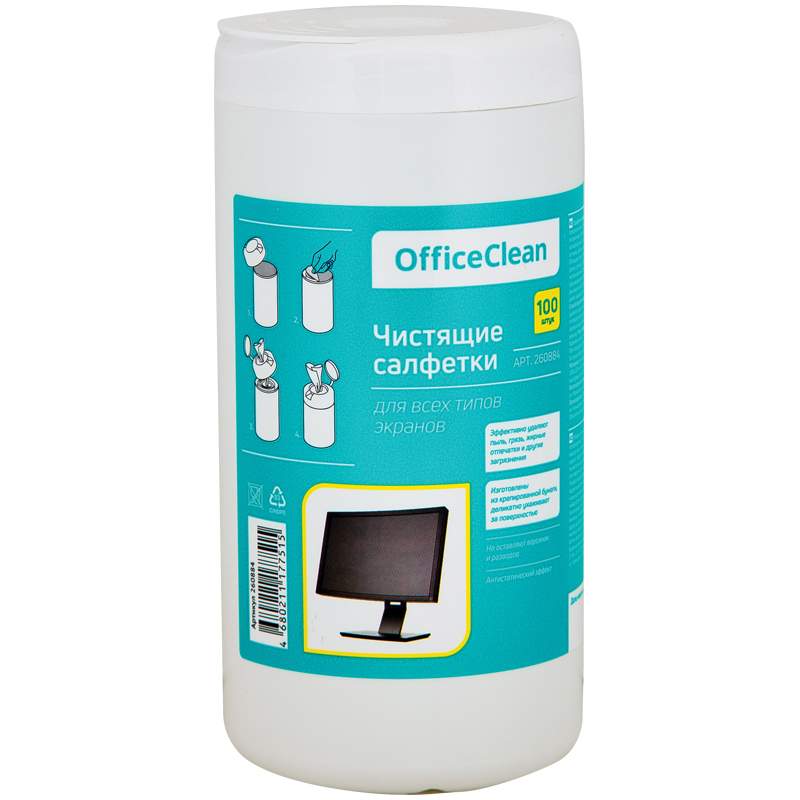 Влажные салфетки OFFICECLEAN, артикул 260884, 100шт. х 3 упак. влажные салфетки officeclean артикул 248261 100шт х 3 упак