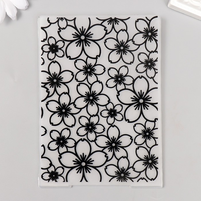 

Трафарет для эмбосирования пластик "Незабудки" 14,5х10,5 см, Белый