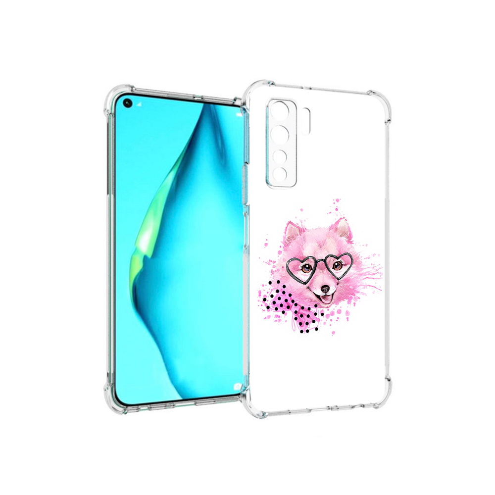 

Чехол MyPads Tocco для Huawei Nova 7 SE розовый волченок, Прозрачный, Tocco