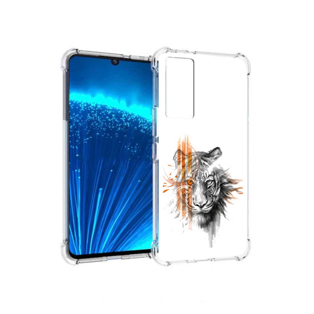 

Чехол MyPads Tocco для Vivo V21E огненный тигр (PT226954.394.526), Прозрачный, Tocco