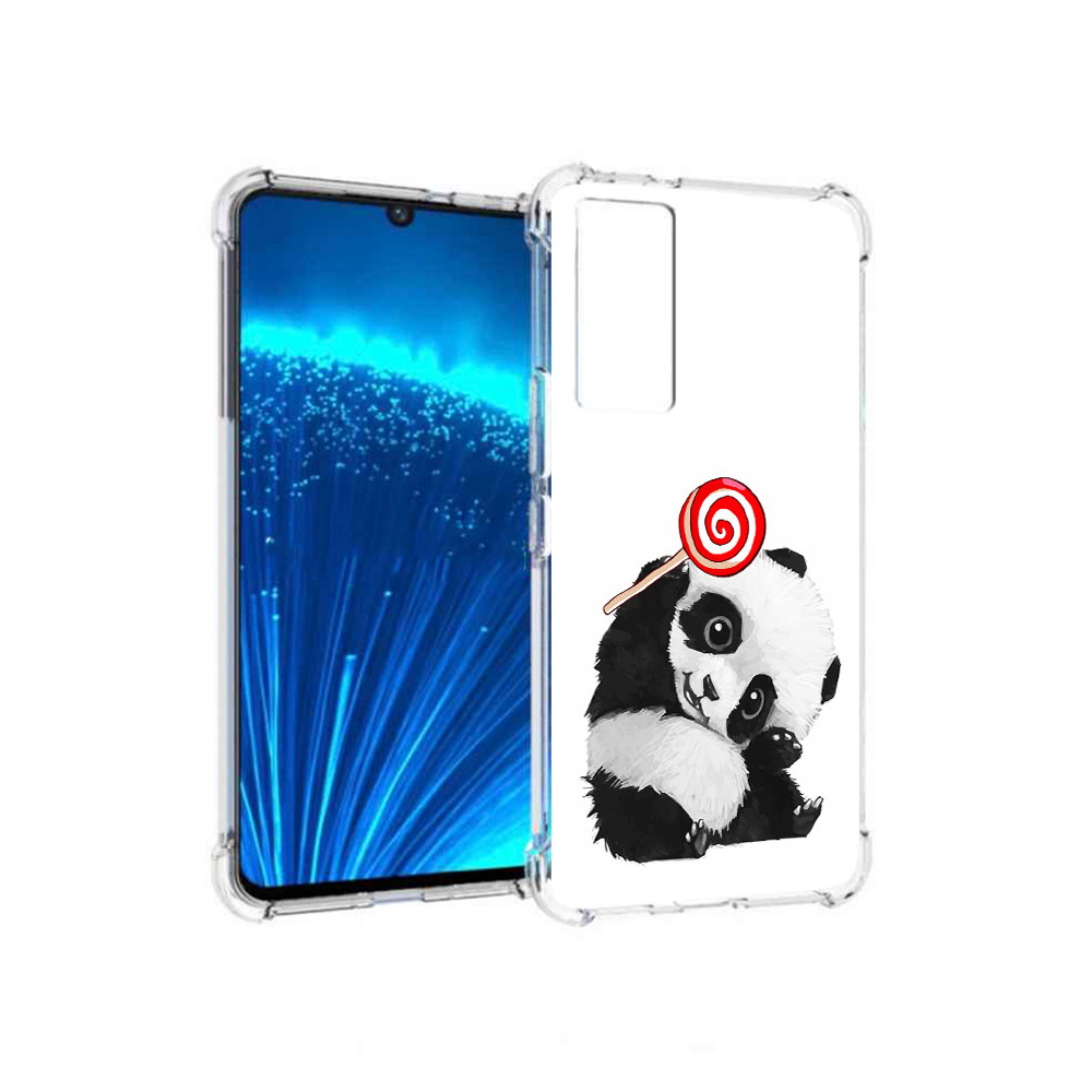 

Чехол MyPads Tocco для Vivo V21E панда с леденцом (PT226954.394.534), Прозрачный, Tocco